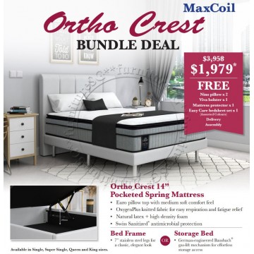 Maxcoil Ortho Crest Mattress & Bed Bundle